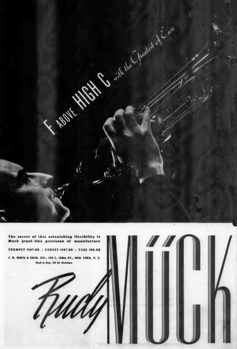 Rudy Muck 1937 Down Beat ad