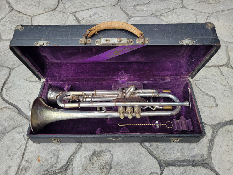C G Conn Elkhart Booster Trumpet Model Cornet Restoration Vintage