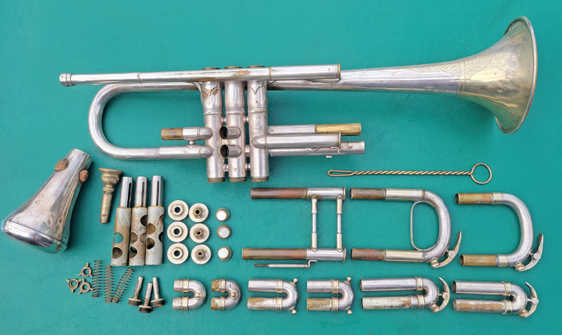 C G Conn Elkhart Booster Trumpet Model Cornet Restoration Vintage